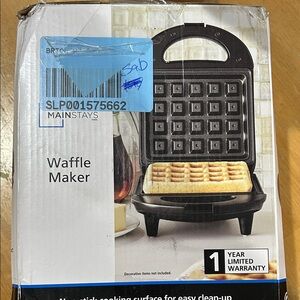 Mainstays Black Waffle Maker. - AS IS!!